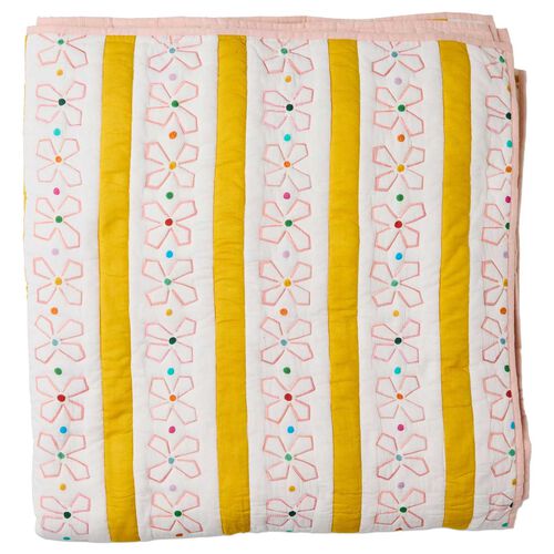 Kip&Co X Anna Spiro Daisy Chain Organic Cotton Quilted Bedspread Large